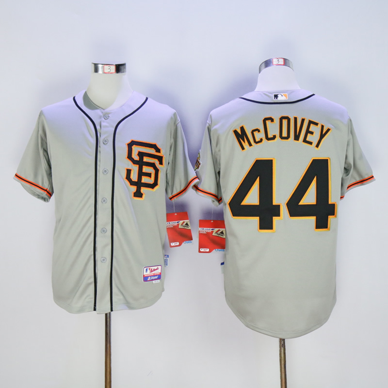 Men San Francisco Giants #44 Mccovey Grey Throwback MLB Jerseys